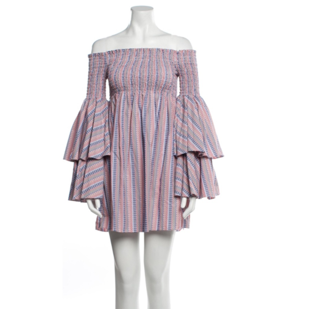 Caroline Constas Red and Blue Printed Dress, Size XS